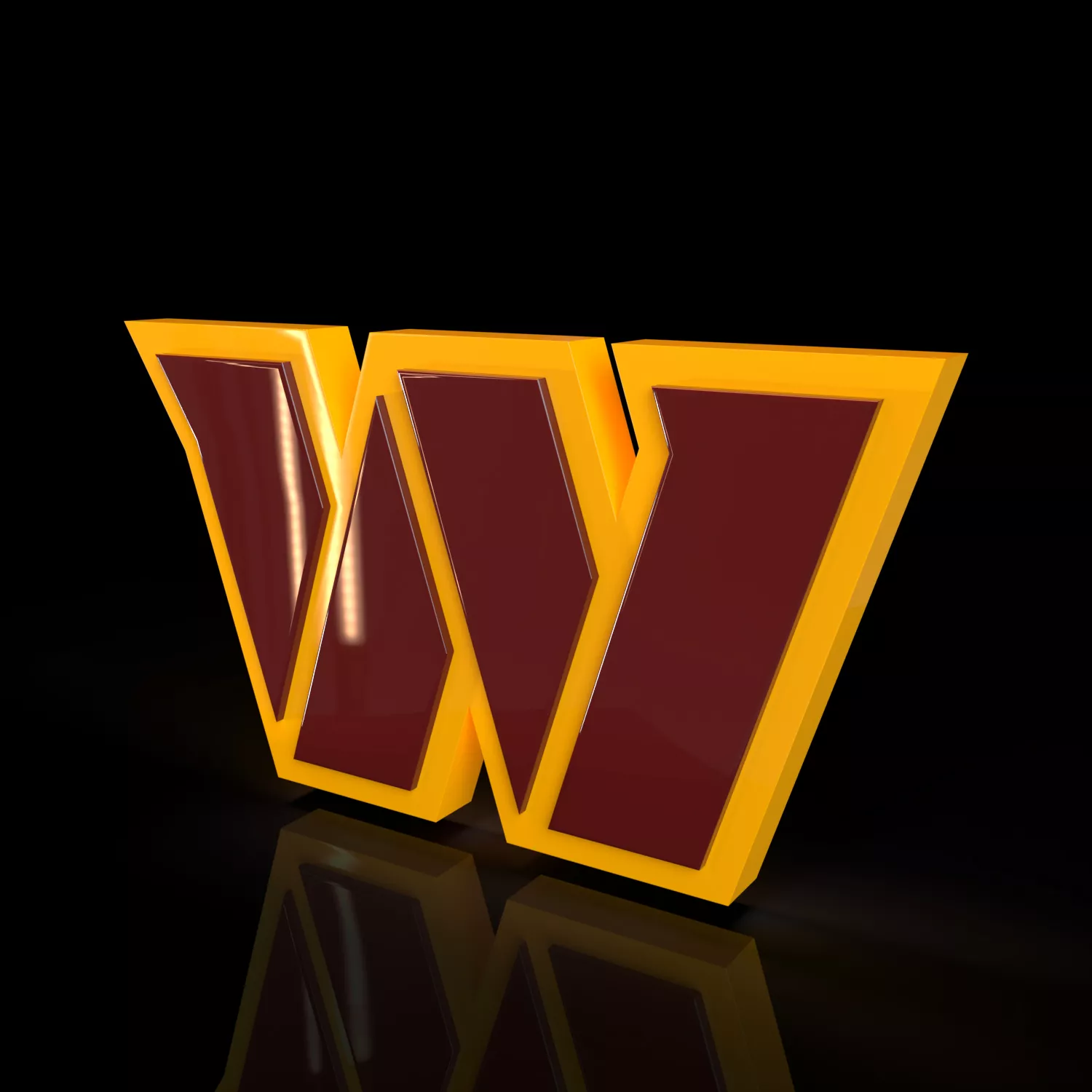 Washington Commanders NFL Football Team Logo 3D Model Low-poly 3D model