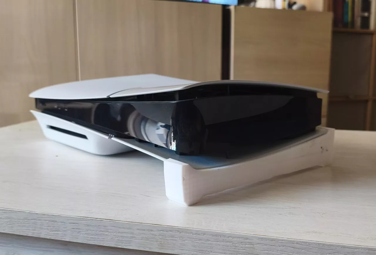 Stand for PS5 Slim Disk Version on Horizontal Setup 3D print model