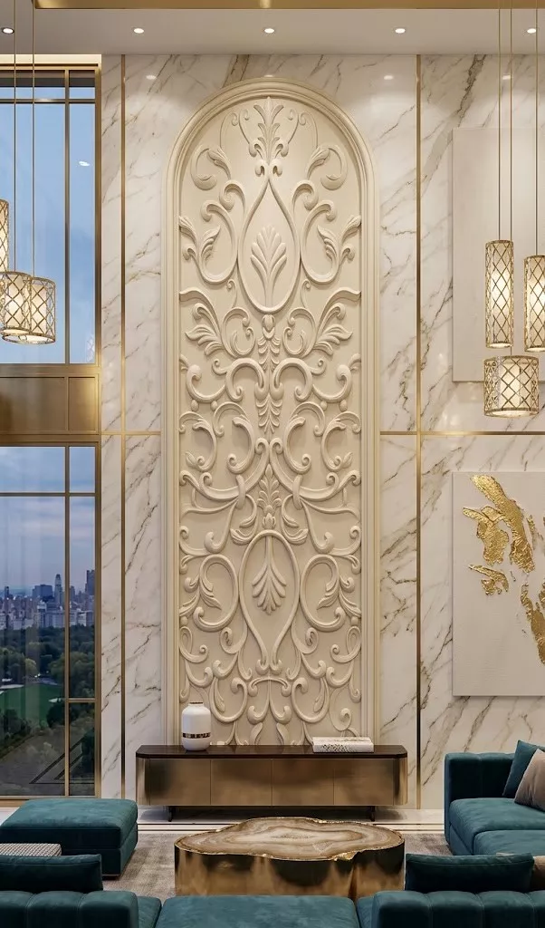 Classic Arched Ornamental Wall Panel STL MAX RLF OBJ 3D model