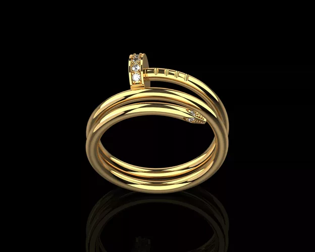 Nail diamonds ring double 16 Size N168