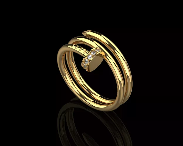 Nail diamonds ring double 17 Size N169