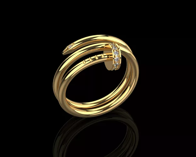 Nail diamonds ring double 18 Size N170