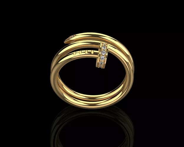 Nail diamonds ring double 19 Size N171