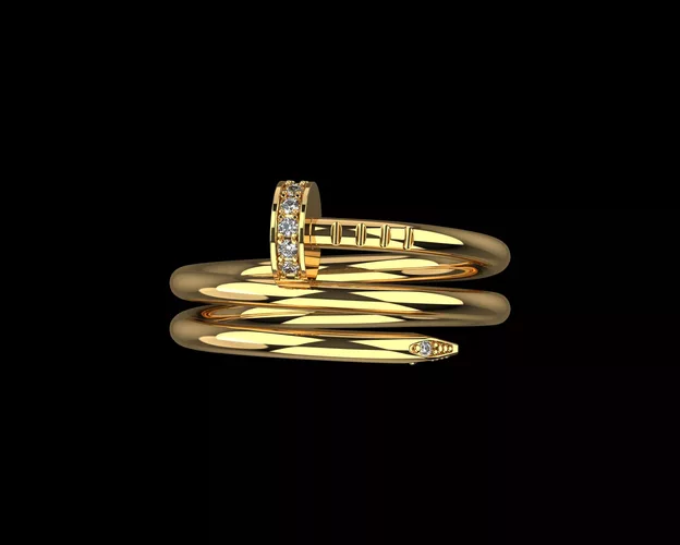 Nail diamonds ring double 20 Size N172