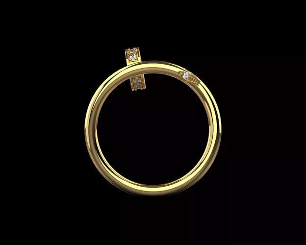 Nail diamonds ring double 21 Size N173