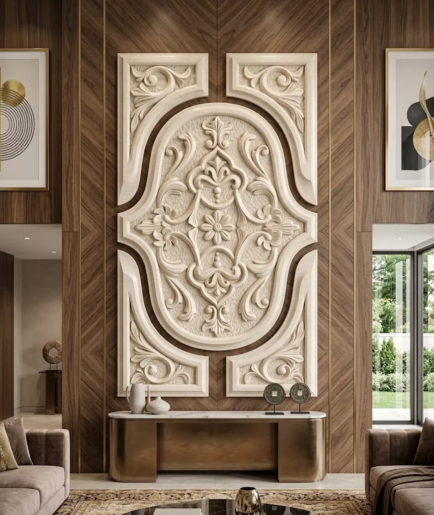 Classic Oval Ornamental Wall Panel STL MAX RLF OBJ 3D model