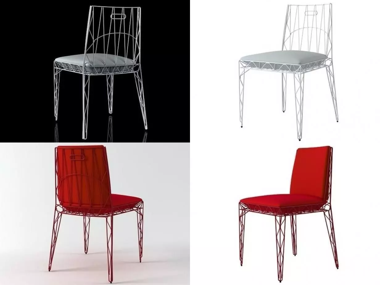 Naked wire chair 3D model_3