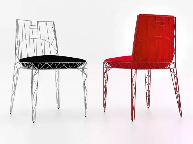 Naked wire chair 3D model