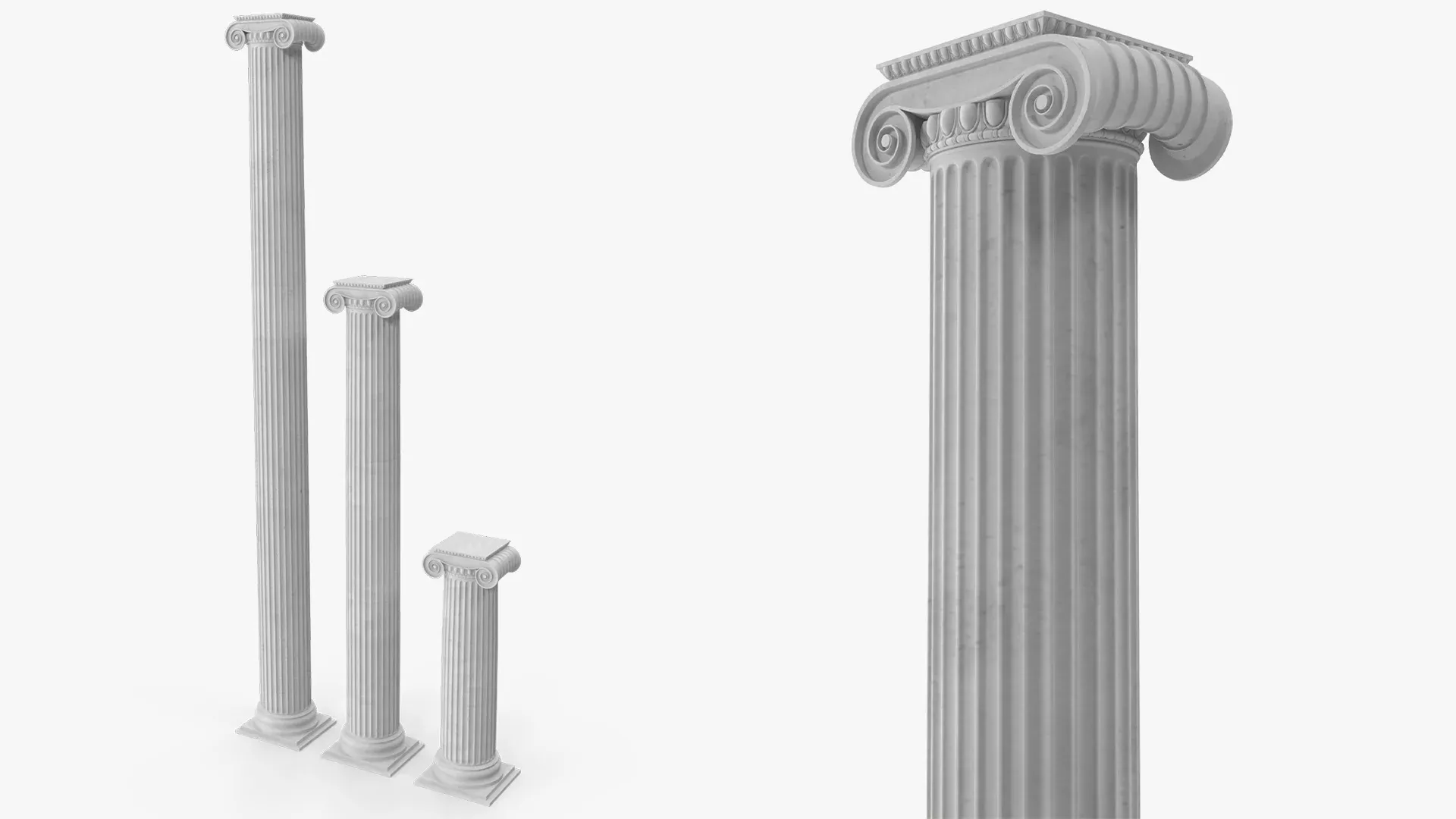 Ionic Column Greco Roman Set 3D model