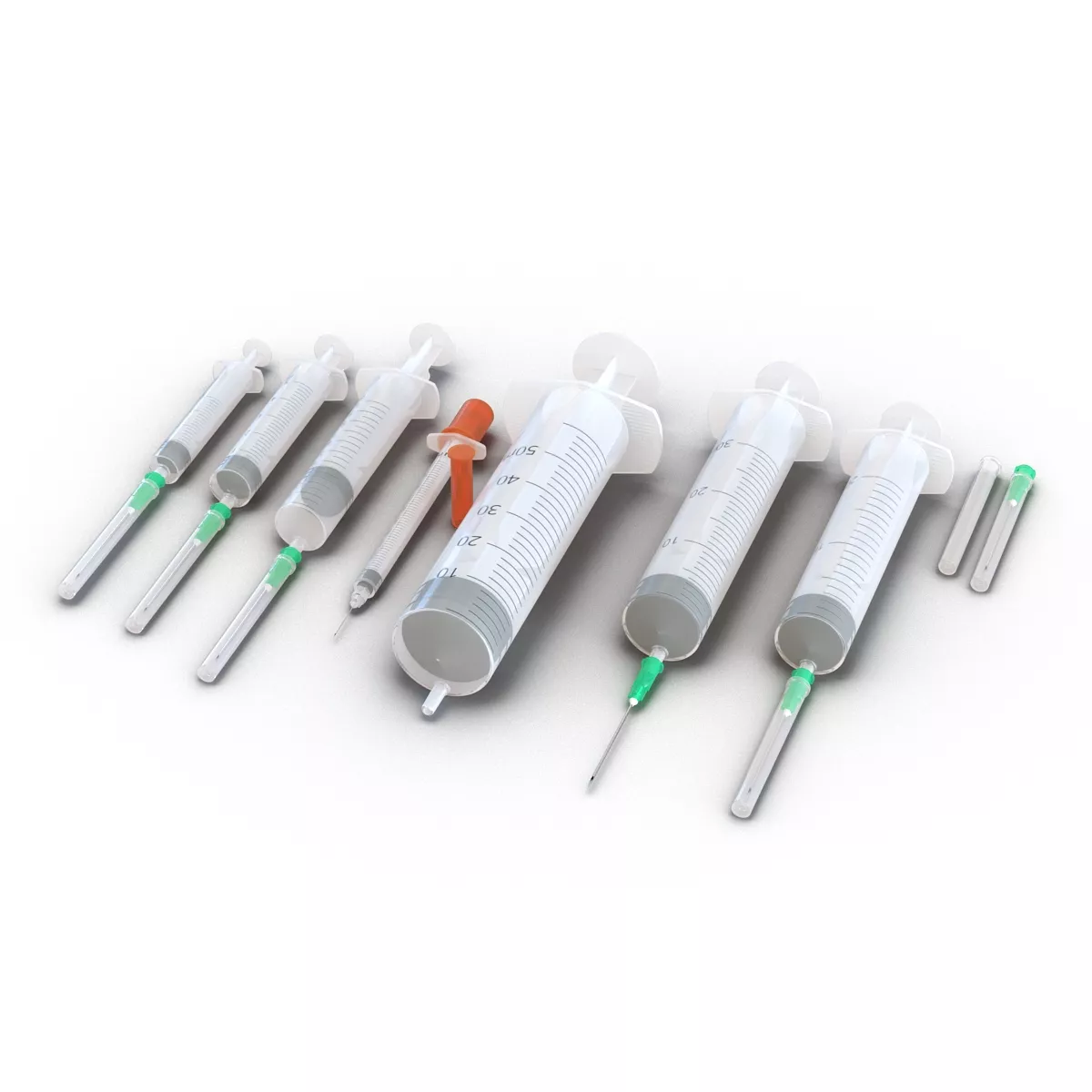 Disposable Syringe Set 3D model