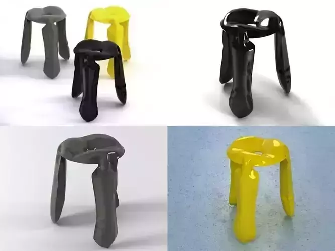 Plopp three stools made of metal and copper