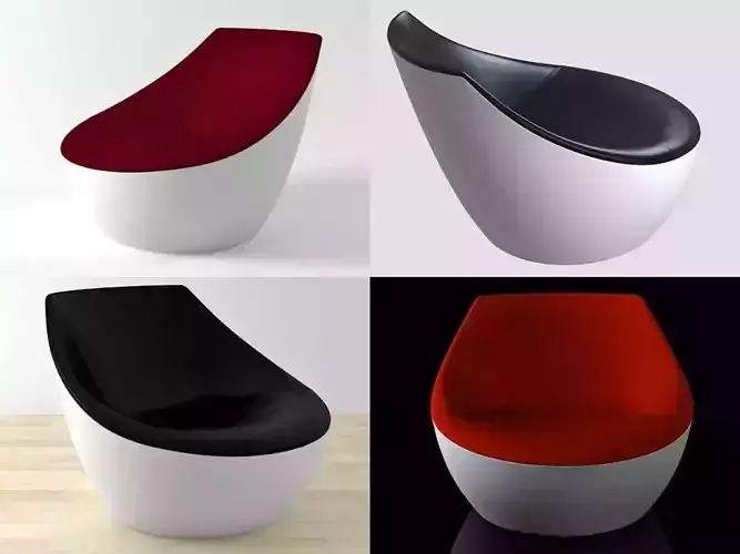 Orbital four different chairs 3D model