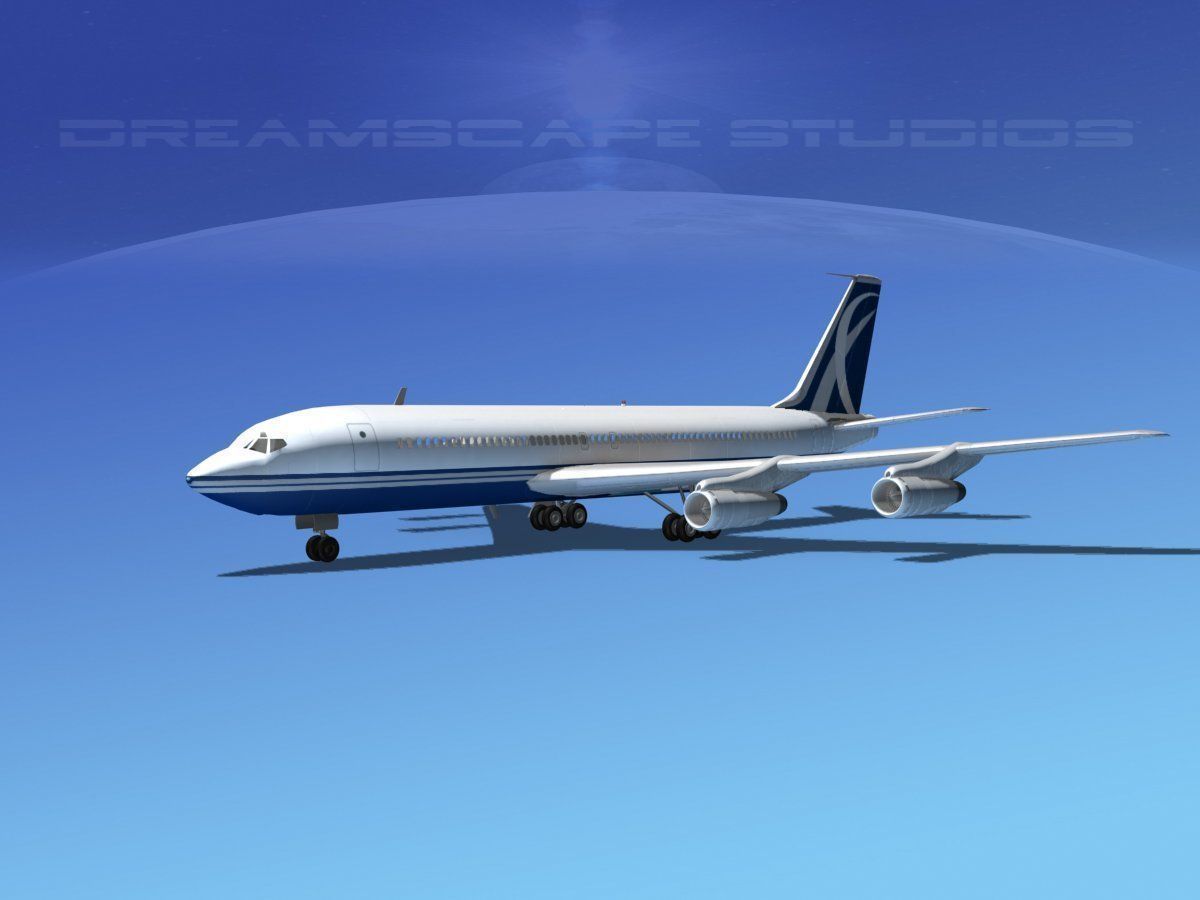 Boeing 707 Corporate 7 3D model_1