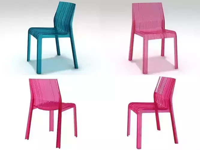 Frilly four plastic chairs