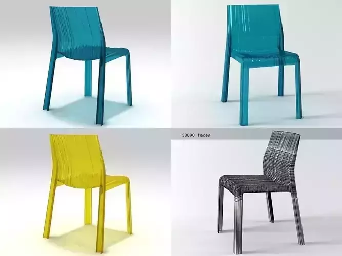 Frilly four plastic chairs