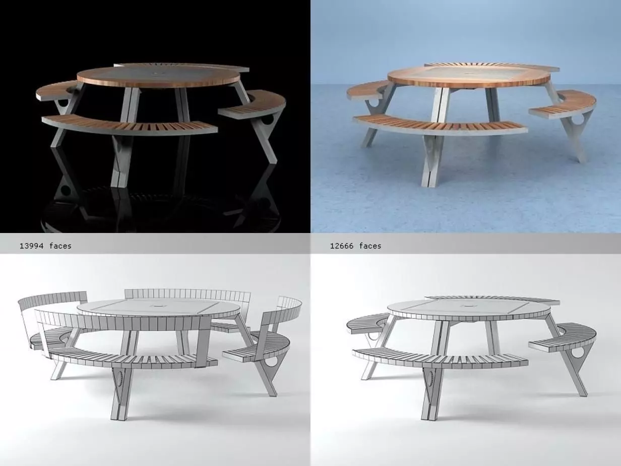 Gargantua picnic table - picnic table 3D model_1