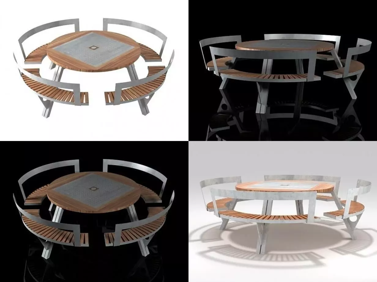 Gargantua picnic table - picnic table 3D model_0