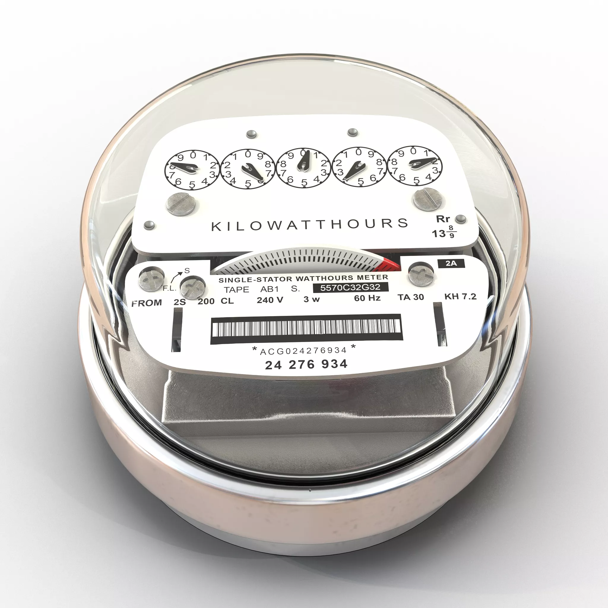 Analog Electricity Meter 3D model