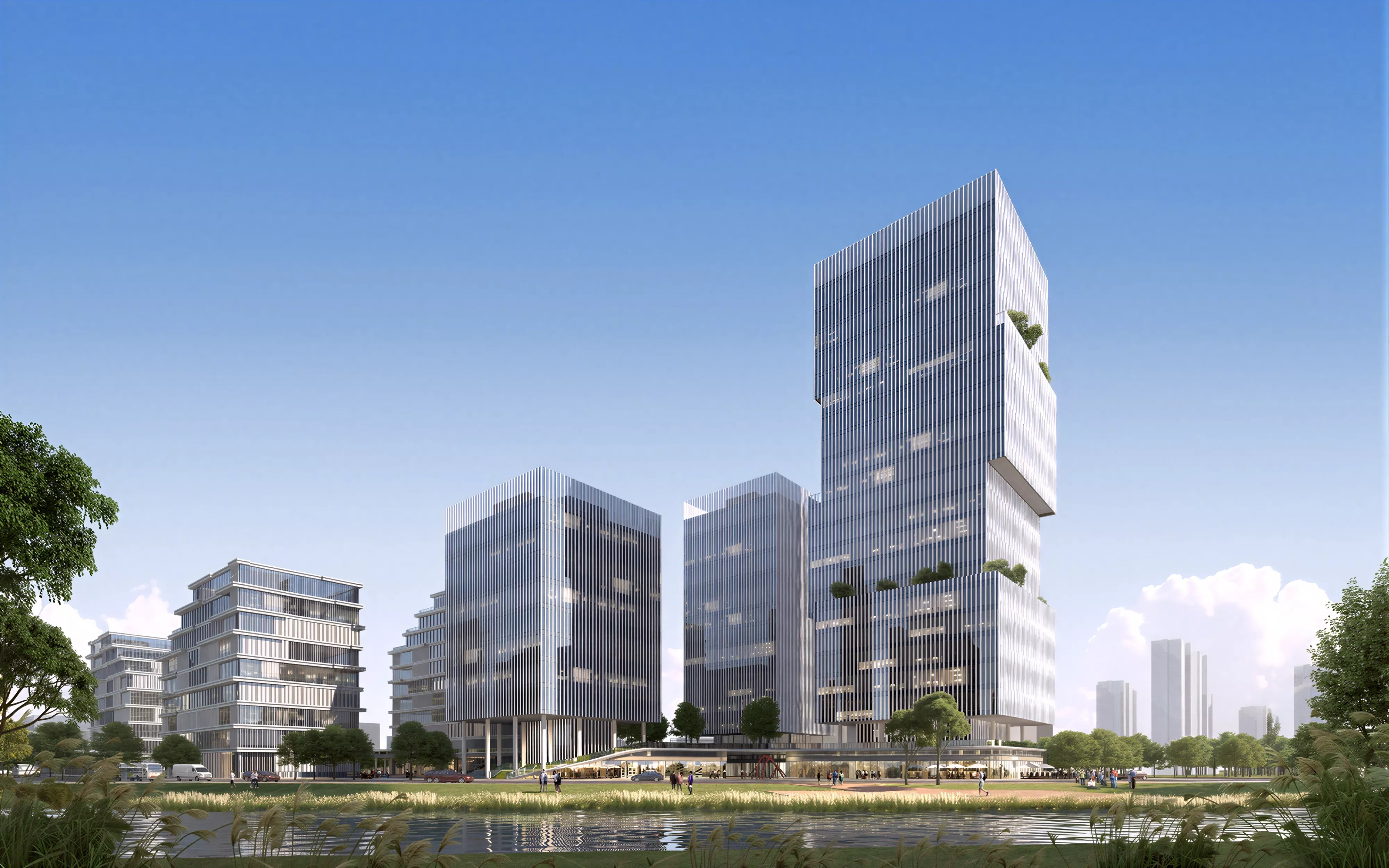 Modern Glass Office Tower Corporate Headquarters 3D Model 3D model