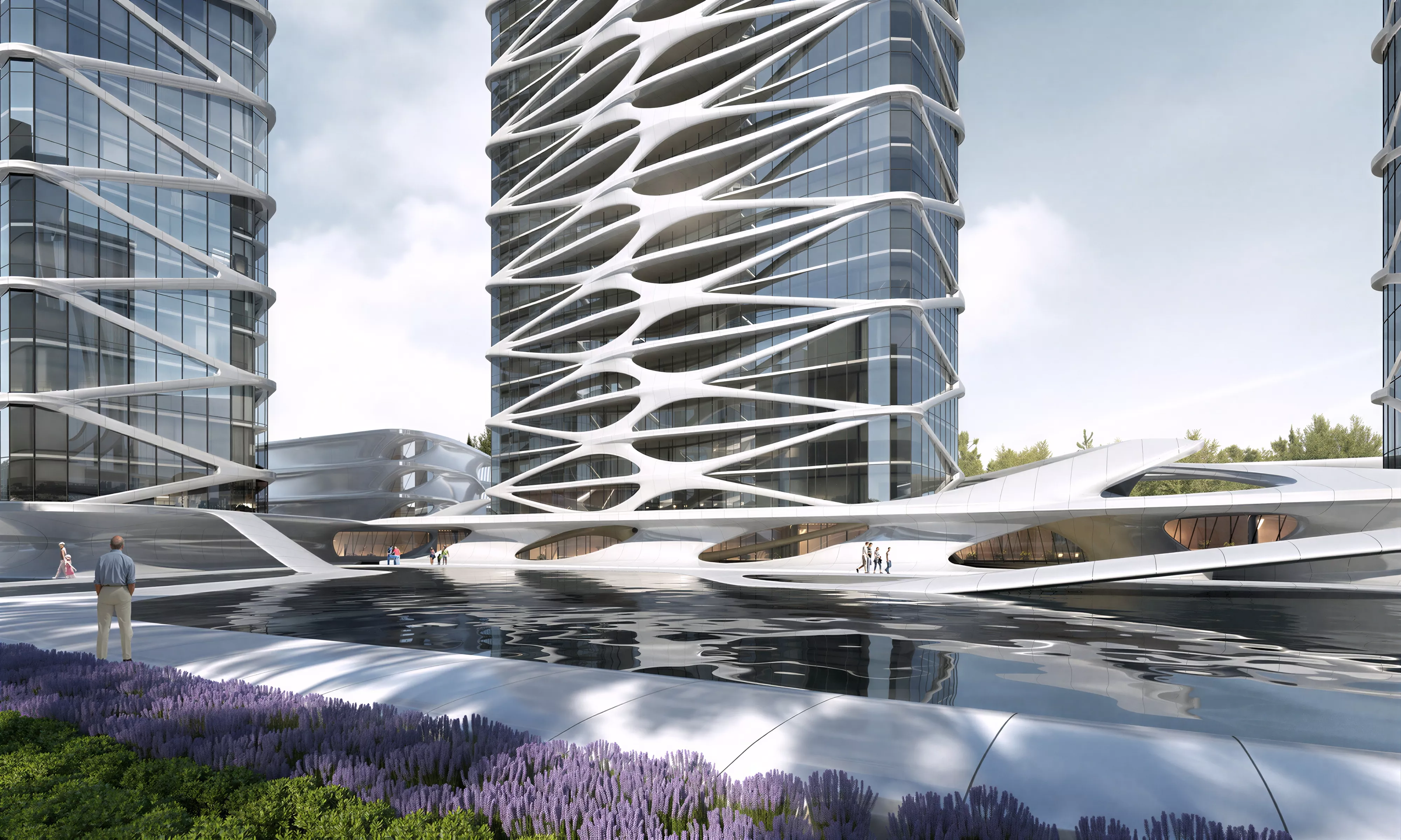 Modern Organic Corporate Office Headquarters 3D Model 3D model
