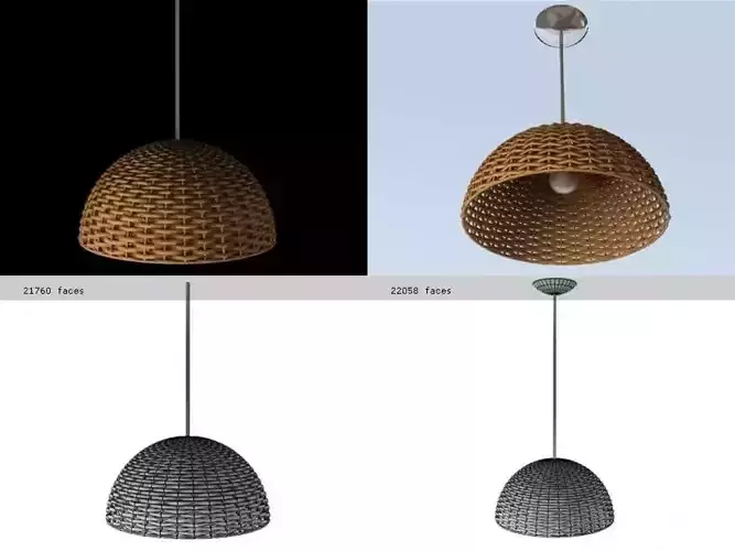 Aura wicker pendant lamp