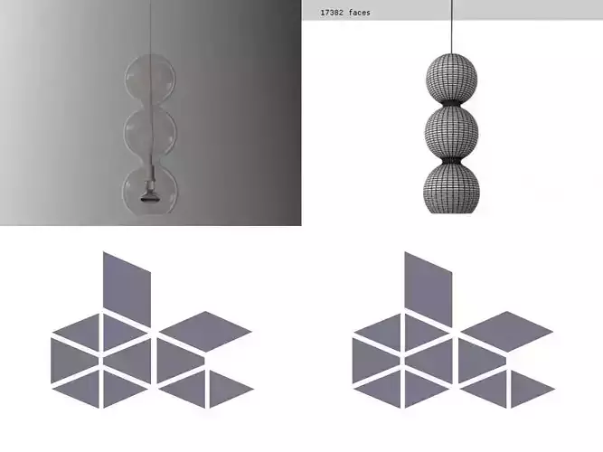 Trepalle three clear glass balls hanging from ceiling