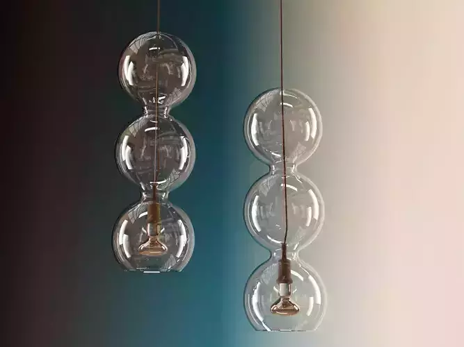 Trepalle three clear glass balls hanging from ceiling