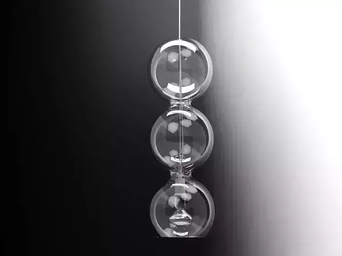 Trepalle three clear glass balls hanging from ceiling