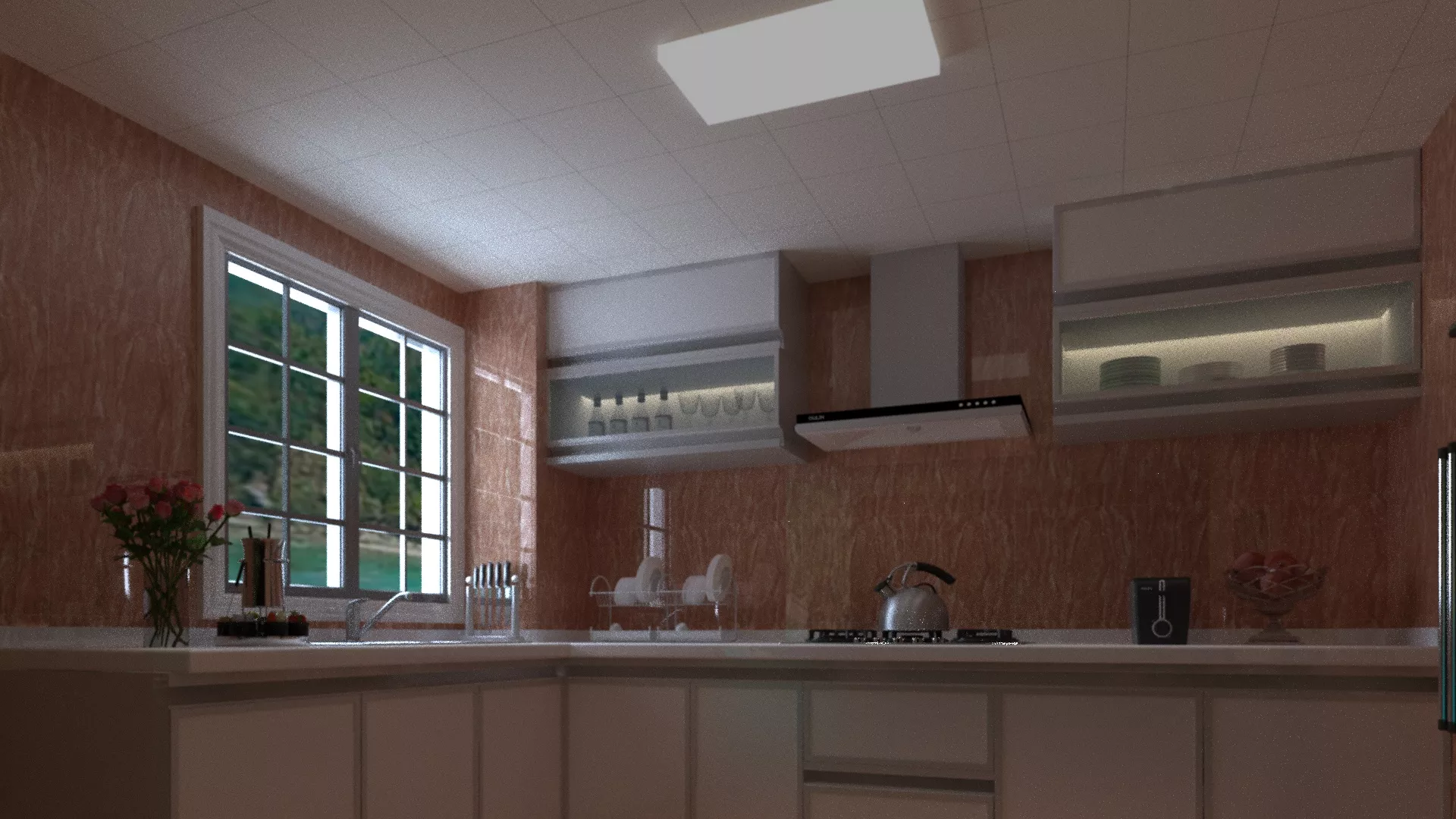 Chinese Interior Kitchen Design 3D Model Low-poly 3D model