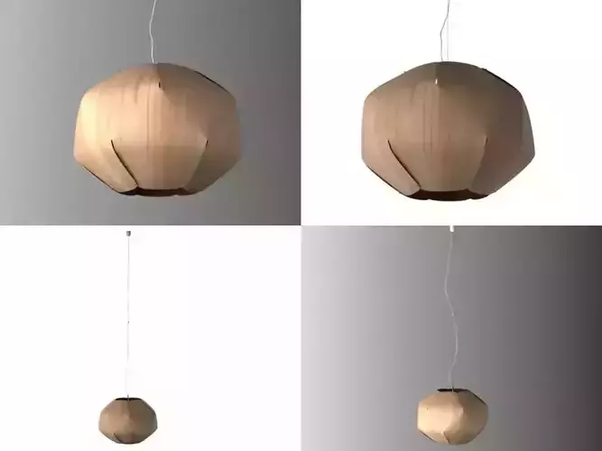 Evolute pendant lamp made of wood 3D model