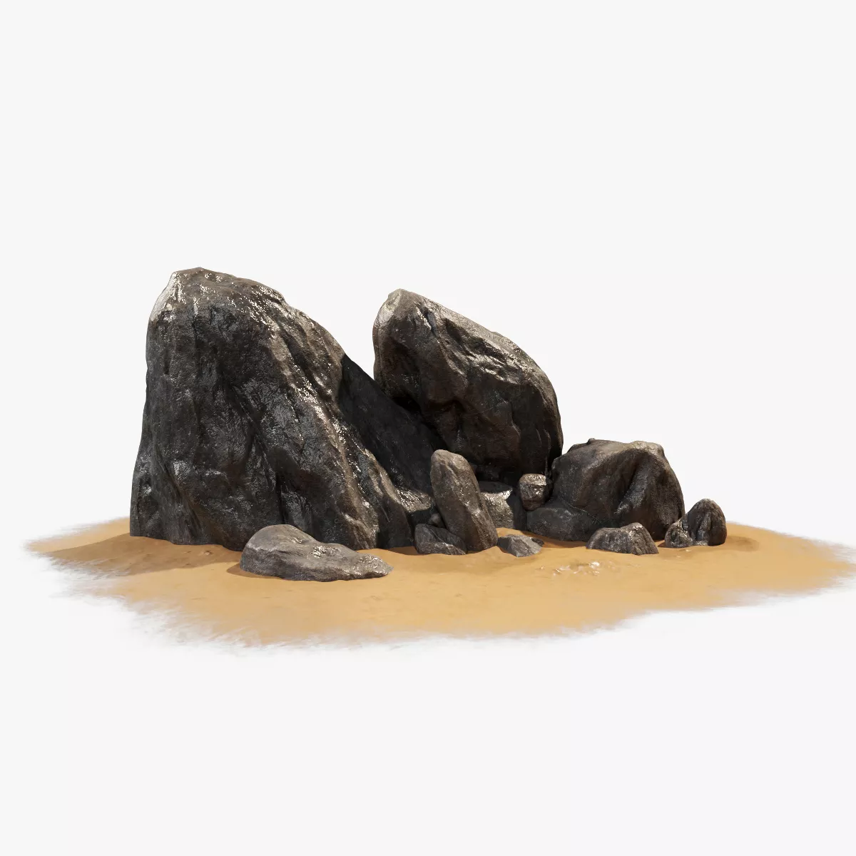 Wet Rock V12 Low-poly 3D model