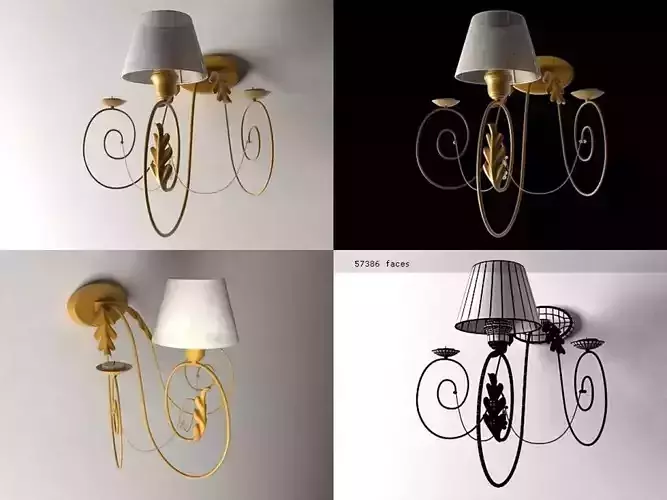 991 four different wall sconces 3D model