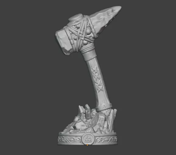 Viking Axe Display Norse Fantasy Weapon Decorative Base 3D print model