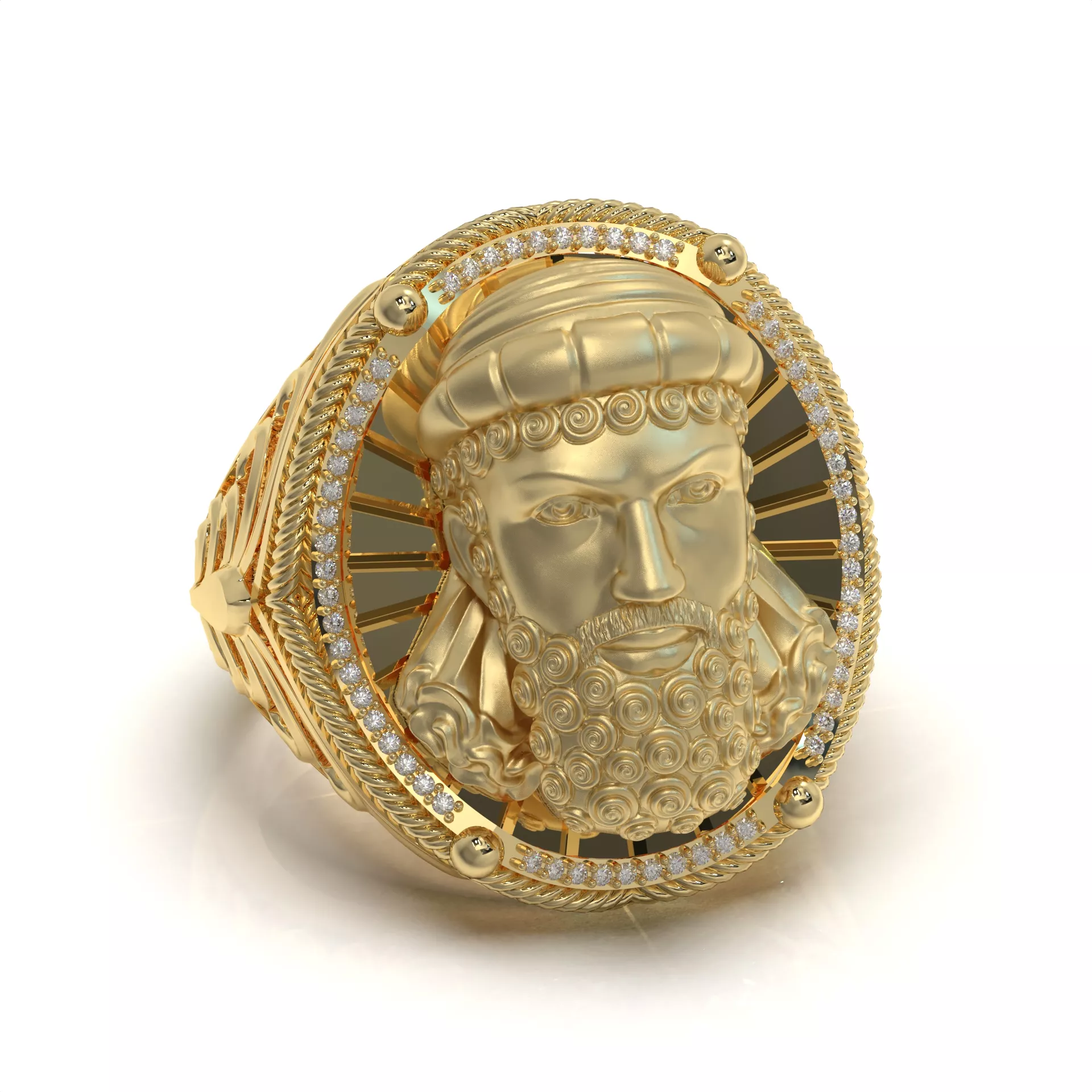 Mens Jewelry Ring Persian Zoroastrian Cyrus Motif 3D Print 3D print model