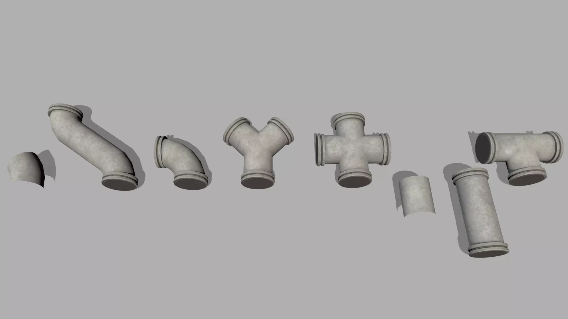 Free Modular Pipes Kit Free low-poly 3D model