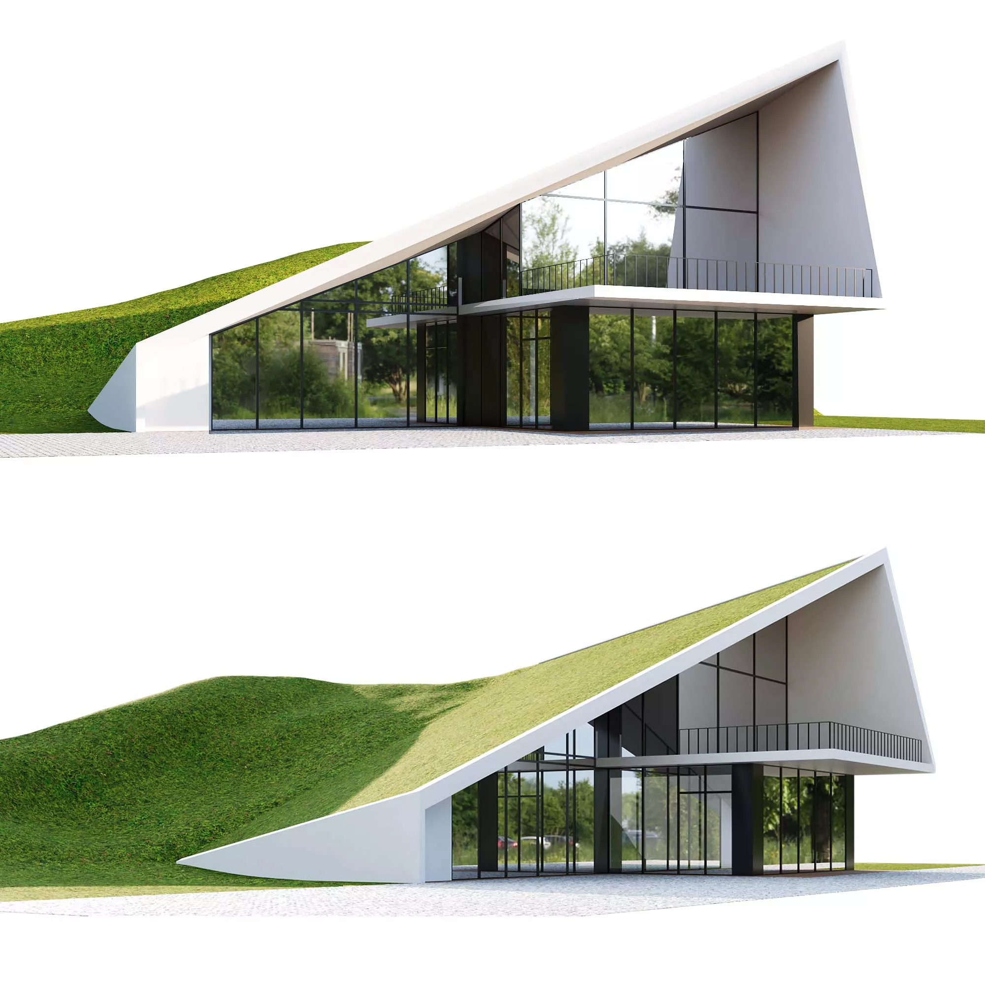 Green Roof Building 02 Free low-poly 3D model