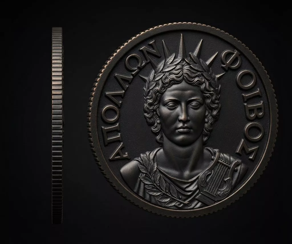 Apollo Phoebus God of Light and Music Coin 3D print model