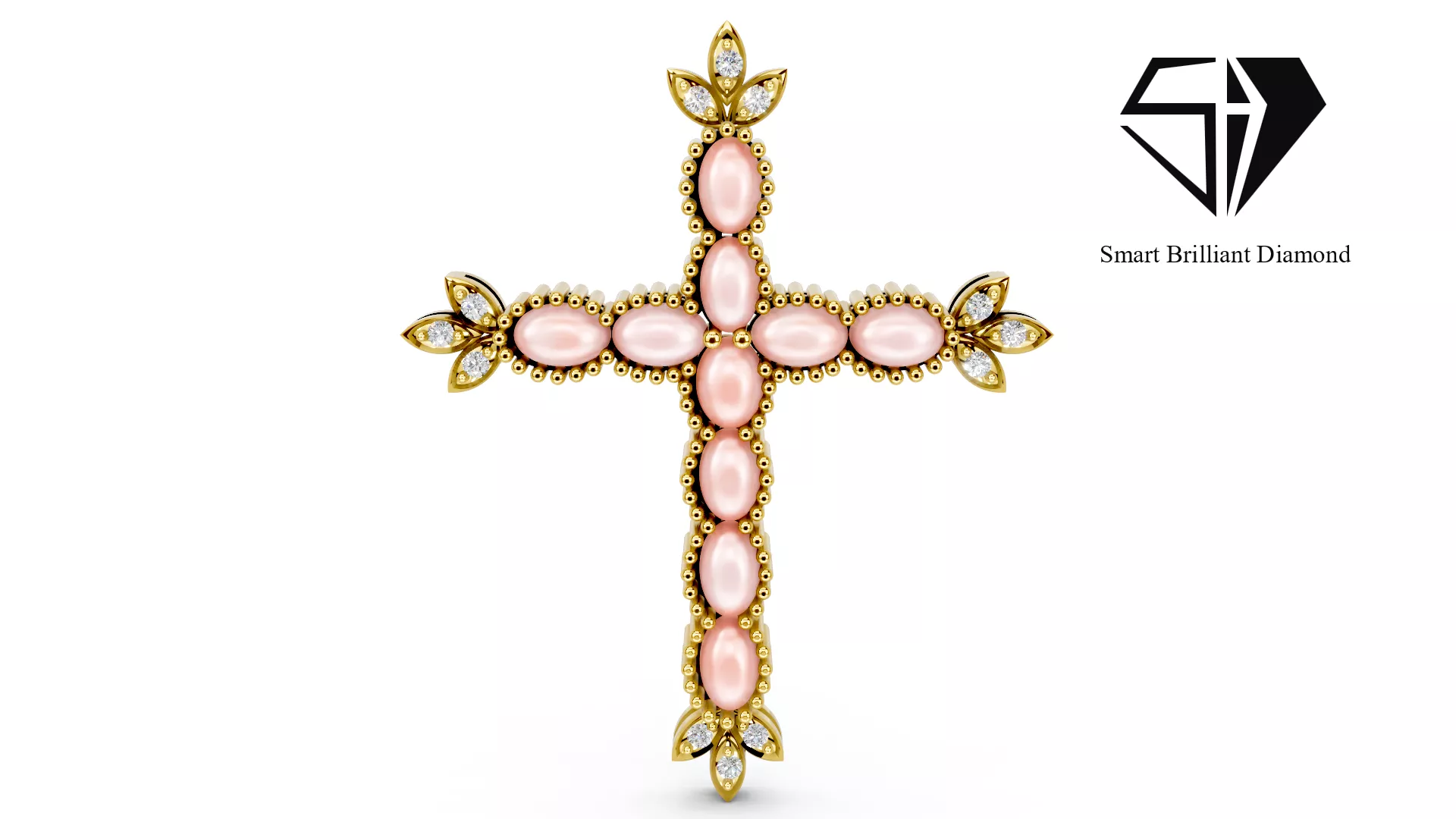 Luxury Gemstone Cross Pendant 3D Model jp0401 3D print model