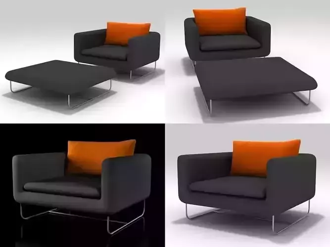 Avalon Armchair and Pouf