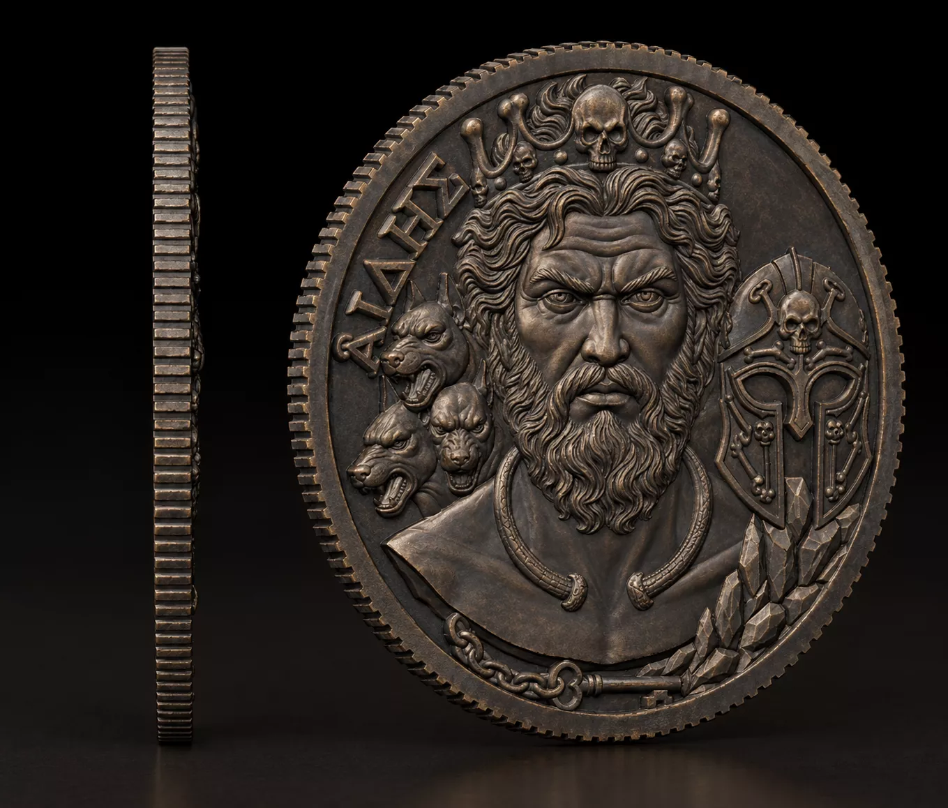 Hades God of the Underworld Coin 3D print model