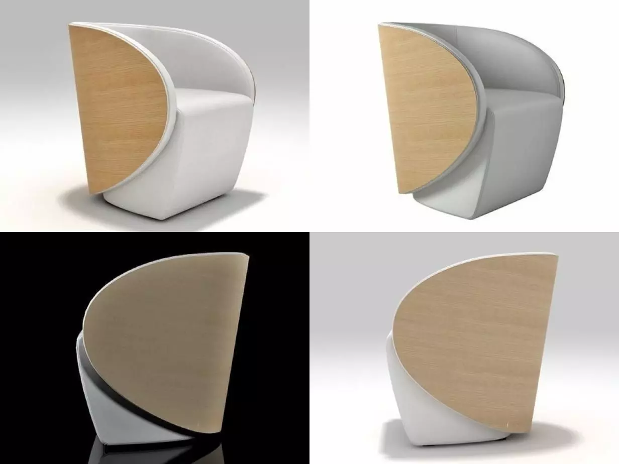 Cala chair with curved shape 3D model_0