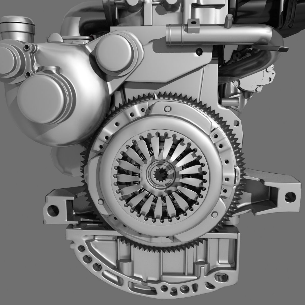 Car 4 Cylinder Engine 02 3D model_13