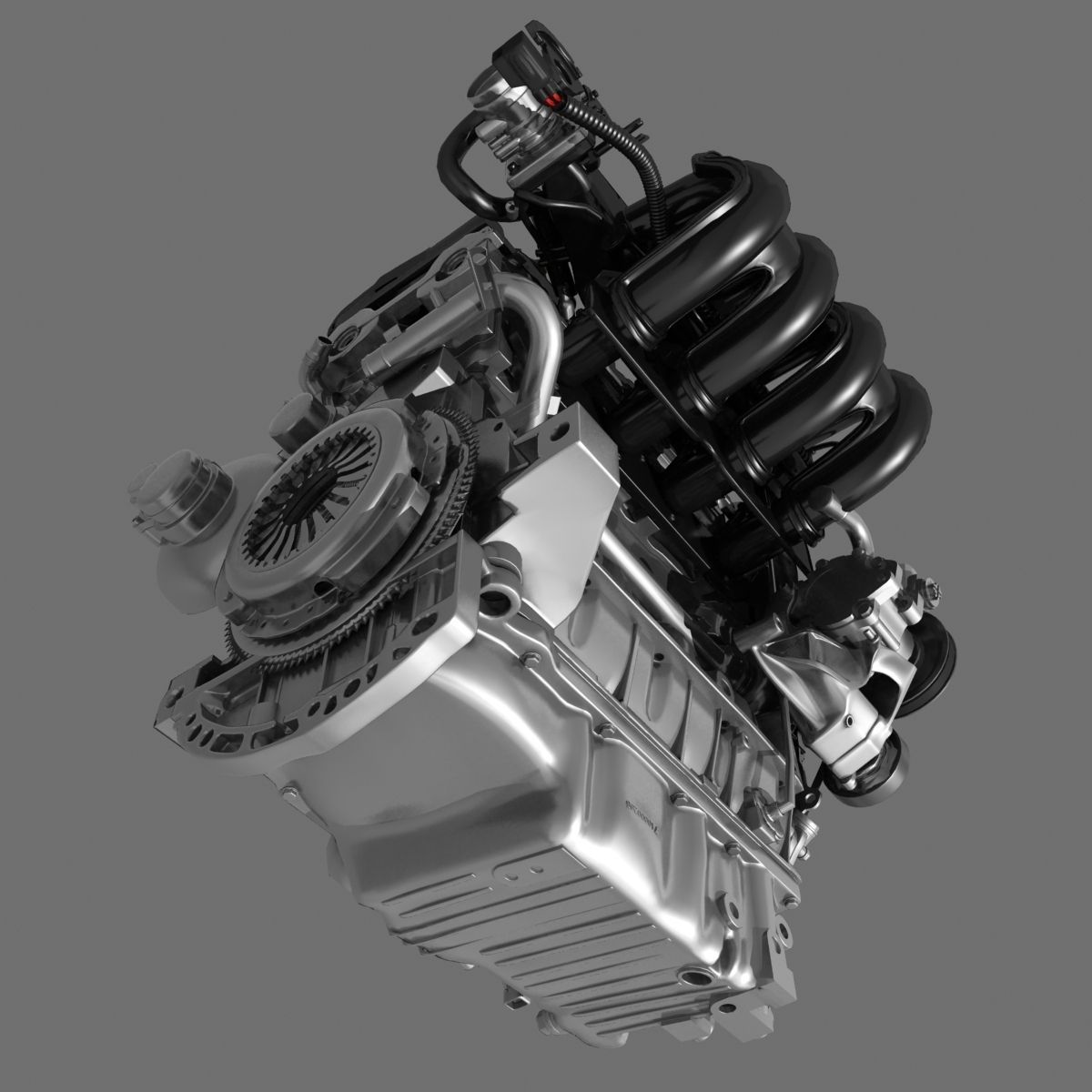 Car 4 Cylinder Engine 02 3D model_9