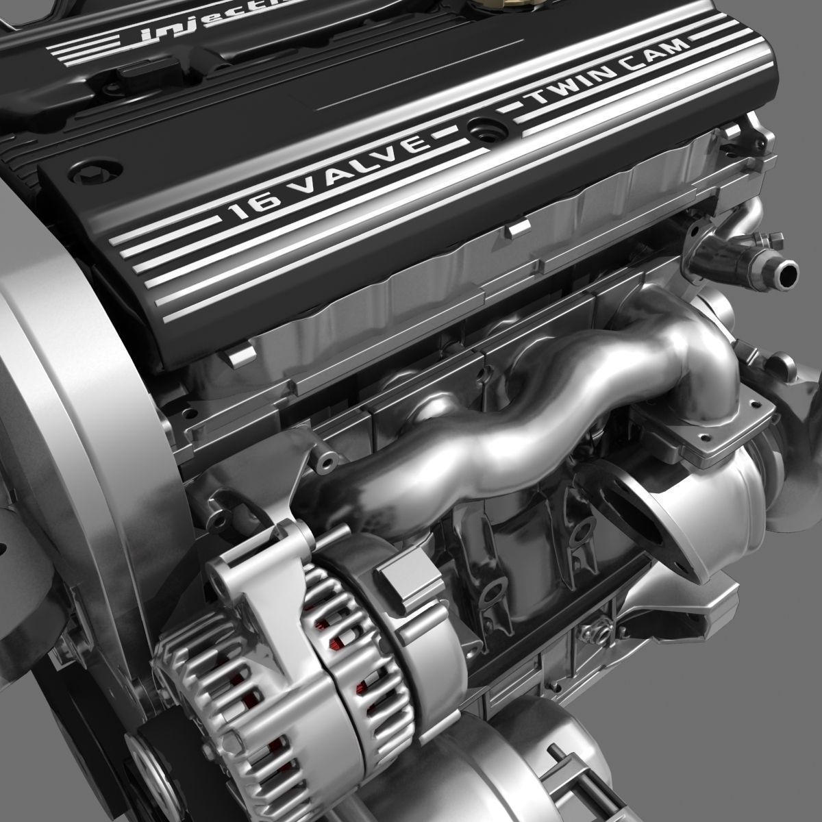 Car 4 Cylinder Engine 02 3D model_14