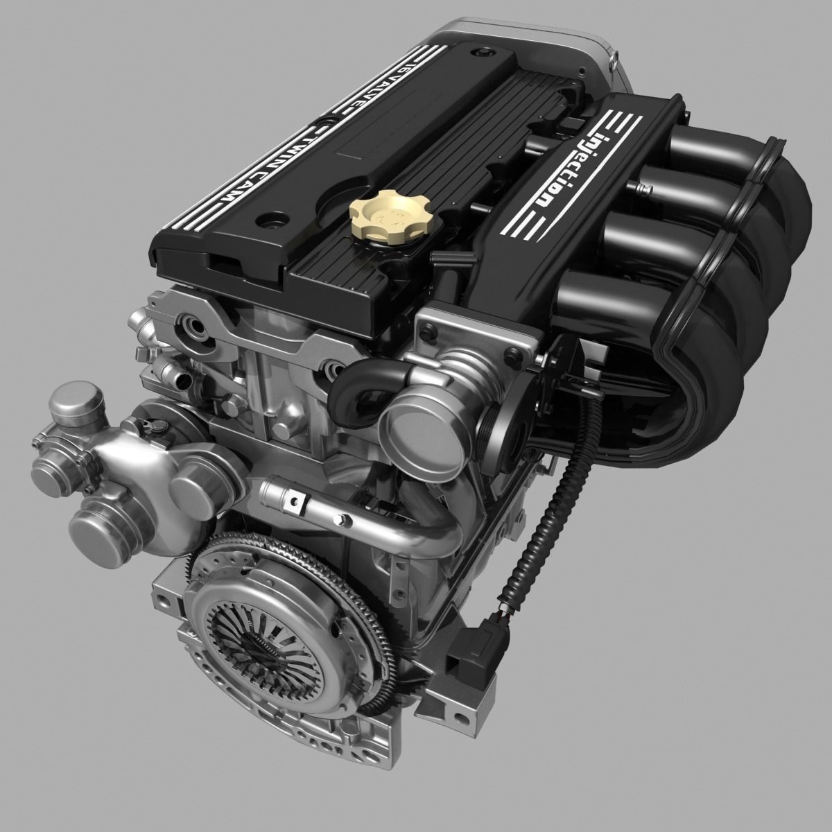 Car 4 Cylinder Engine 02 3D model_8