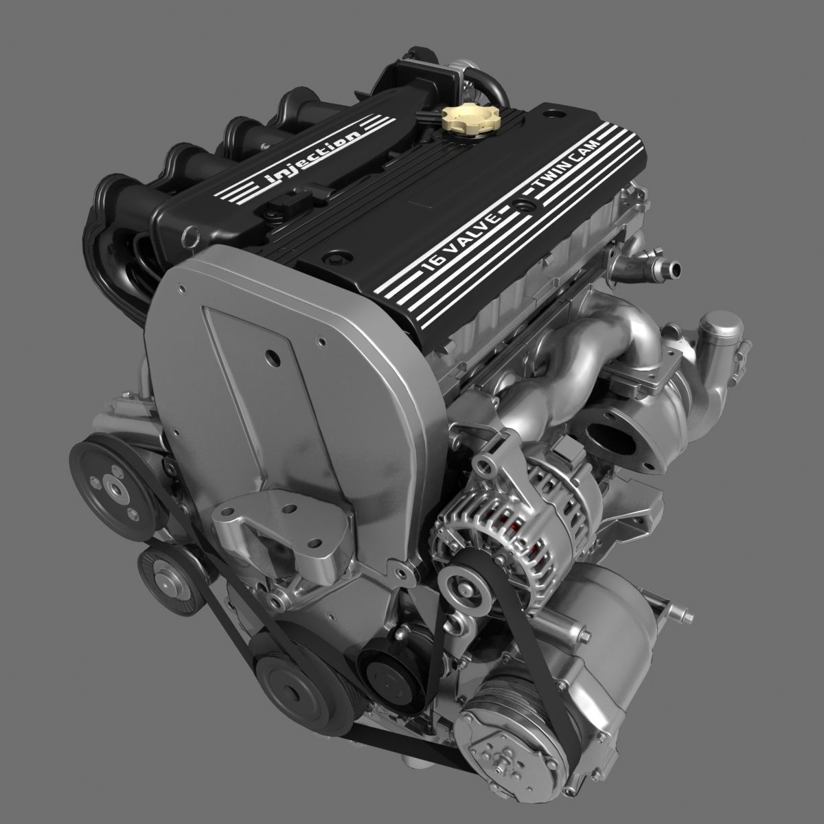 Car 4 Cylinder Engine 02 3D model_3