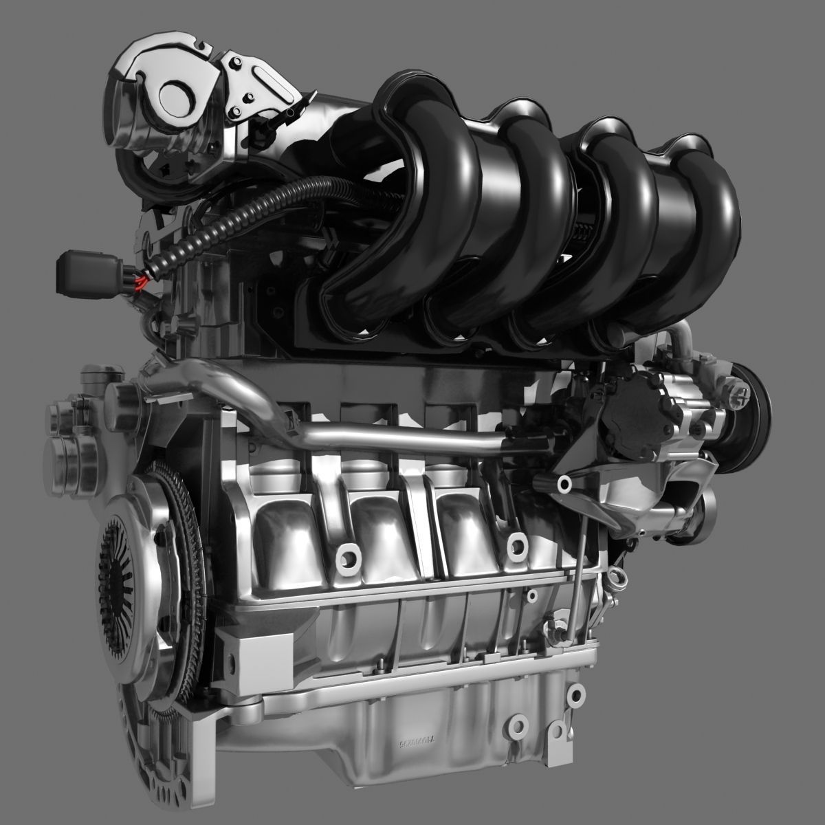 Car 4 Cylinder Engine 02 3D model_11