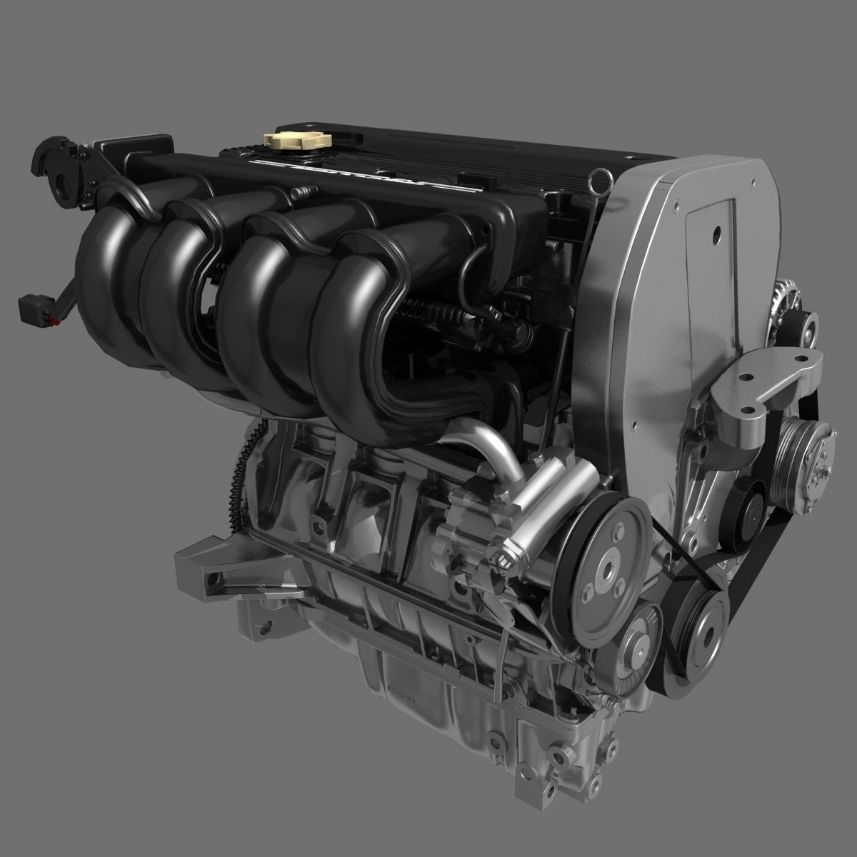 Car 4 Cylinder Engine 02 3D model_5