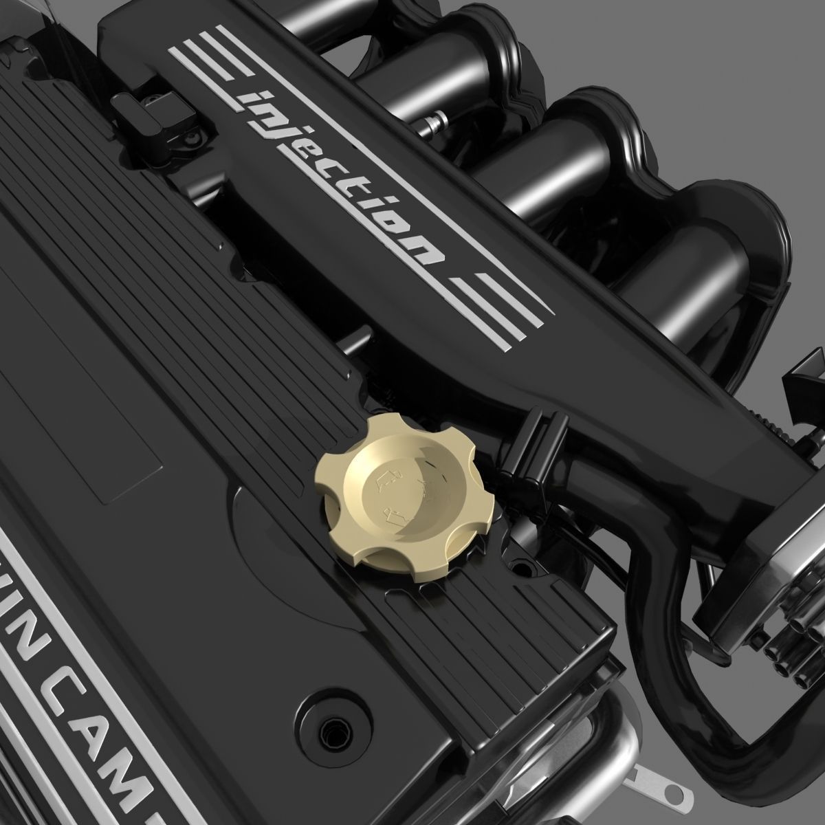 Car 4 Cylinder Engine 02 3D model_15