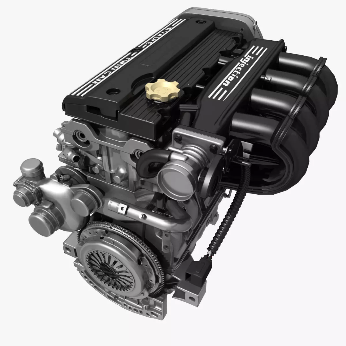 Car 4 Cylinder Engine 02 3D model_0